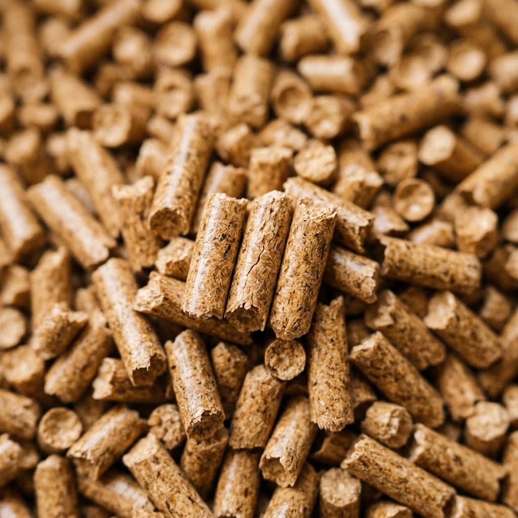 Premium biomass wood pellets